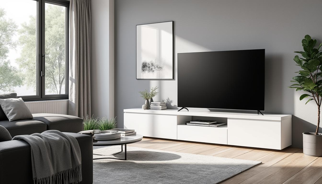 découvrez comment intégrer le meuble tv kikua de 130 cm en blanc brillant dans votre espace. des idées inspirantes et des conseils pratique pour allier style et fonctionnalité dans votre salon.