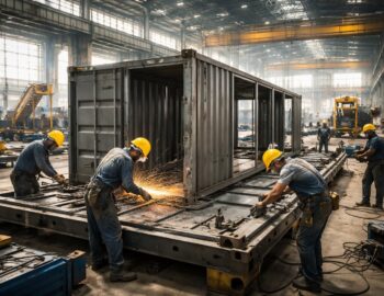 découvrez les secrets de la fabrication de container maritime et plongez dans les coulisses de la construction modulaire, alliant robustesse et innovation.